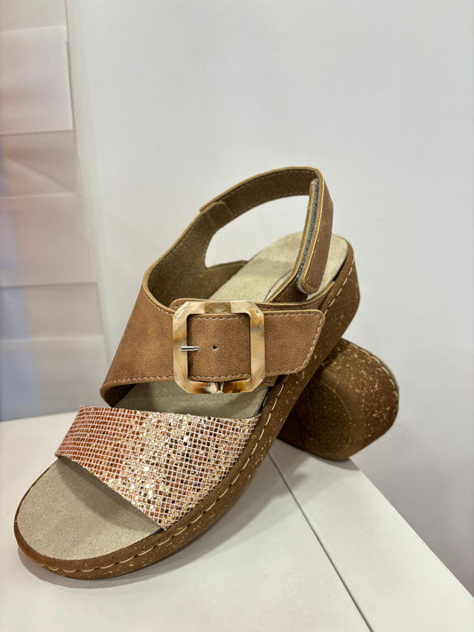 INTERSAN - SANDALO CON FASCIA GLITTERATA